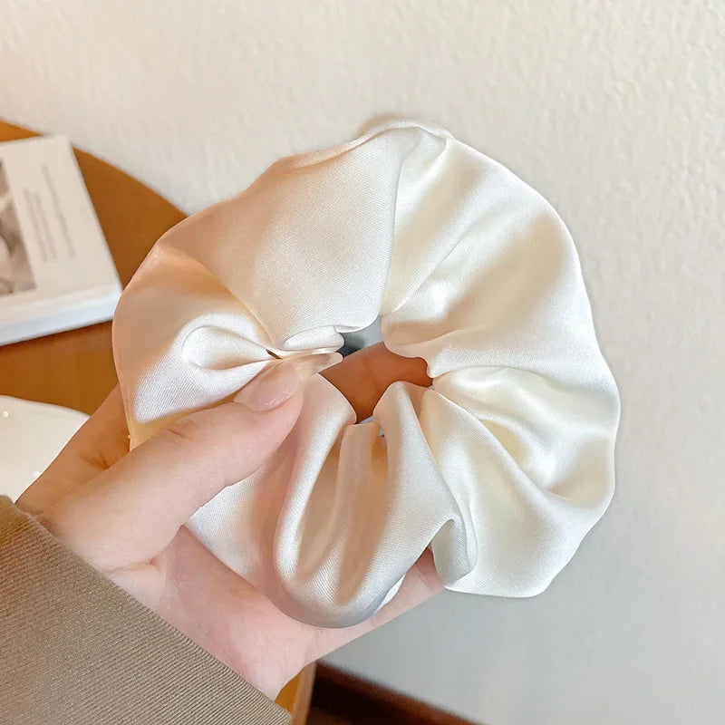 1/3PCS Vintage Silk Hair Scrunchies Elastic Hair Bands Solid Color Women Girls Headwear Ponytail Ties Rope Hair Accessories
